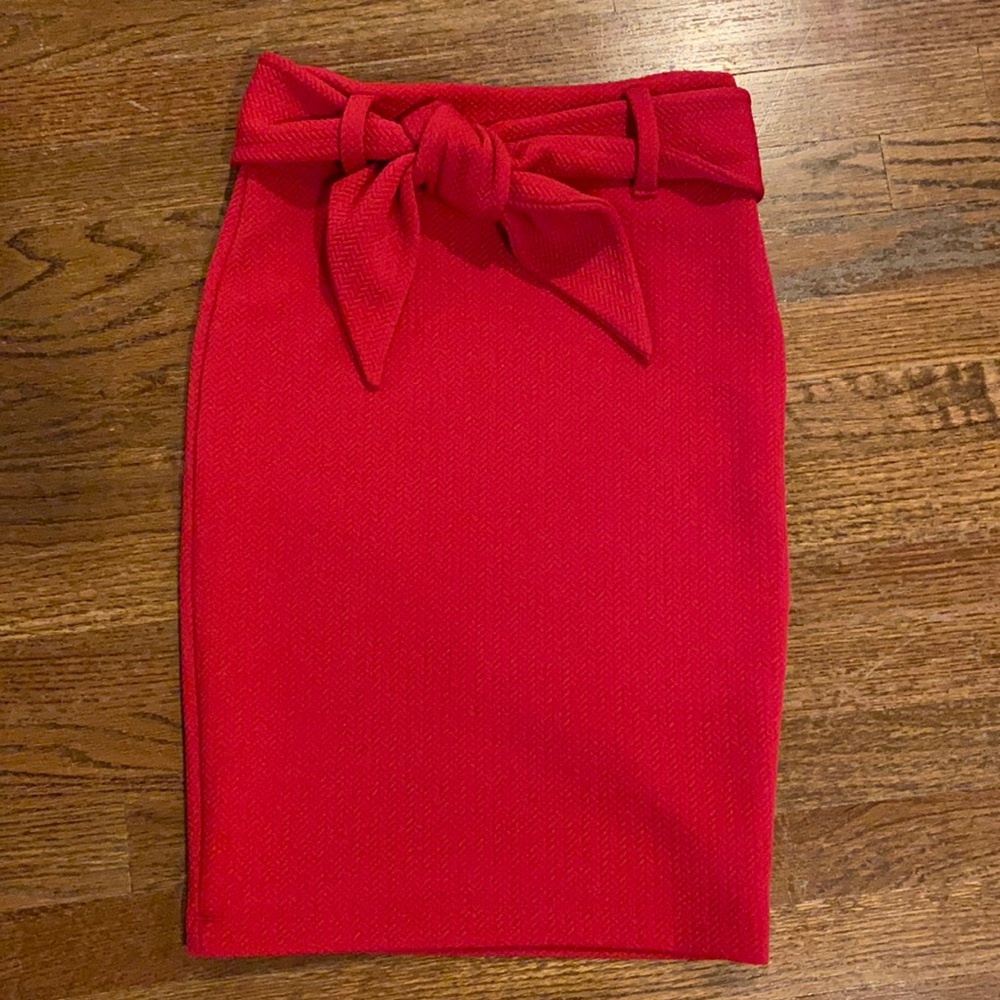 Red stretch Maeve for Anthropologie pencil skirt